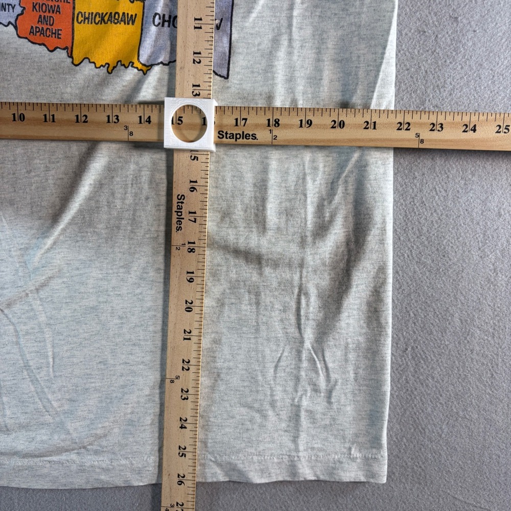 Vintage Indian Territory Oklahoma 1866-1889 Map T-Shirt XL Gray - Picture 5 of 5